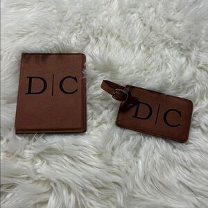 DC Tan Passport Holder and Luggage Tag